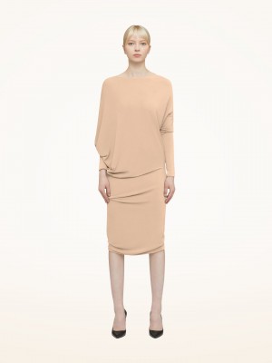 Almond Wolford Crepe Jersey Dress | 8064UHQIR