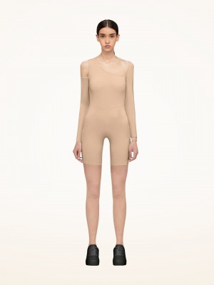 Almond Wolford Warm Up Jumpsuit | 1749HZLWM