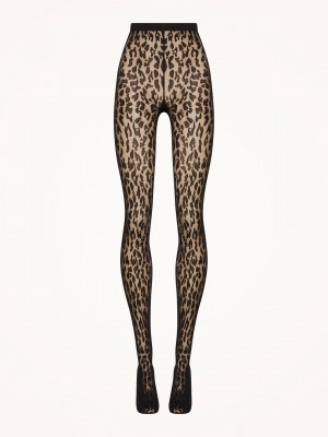 Black/Black Wolford Josey Tights | 2460NFZQS