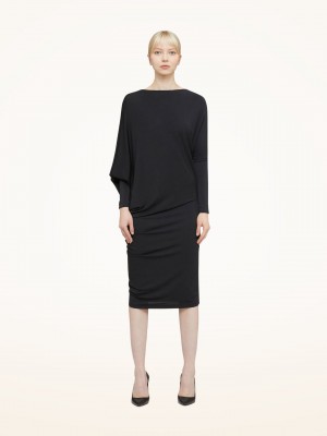 Black Wolford Crepe Jersey Dress | 0613JGRHV