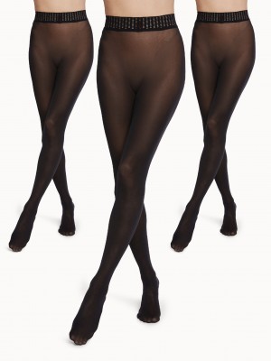 Black Wolford Fatal 50 Tights Set (3 units) | 3605ZYGIM