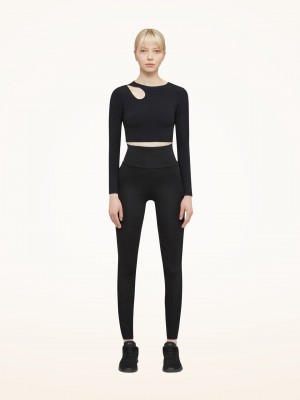 Black Wolford Warm Up Leggings | 1370NLBUR