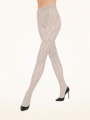 Platinum Wolford Snake Lace Tights | 9570DCEOP