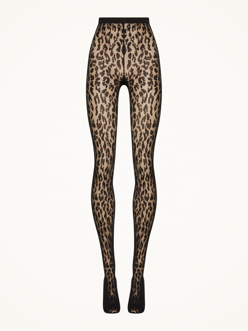 Black/Black Wolford Josey Tights | 2460NFZQS