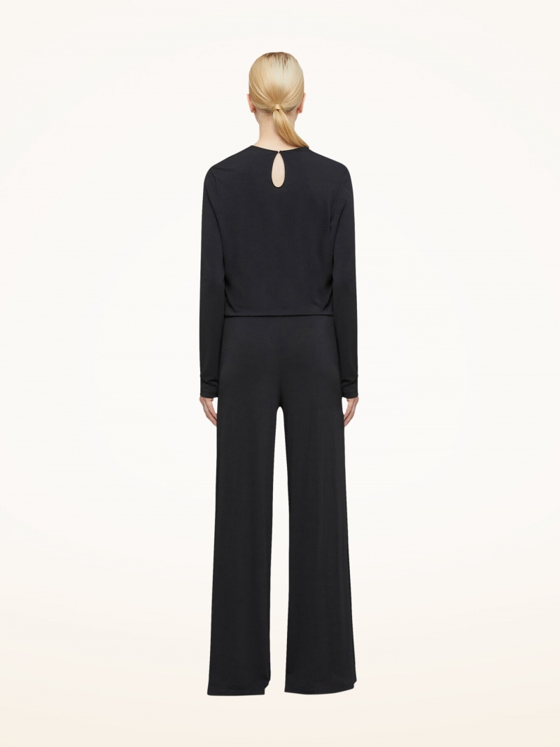 Black Wolford Crepe Jersey Jumpsuit | 2431ONMQV