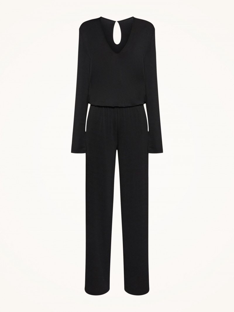 Black Wolford Crepe Jersey Jumpsuit | 2431ONMQV