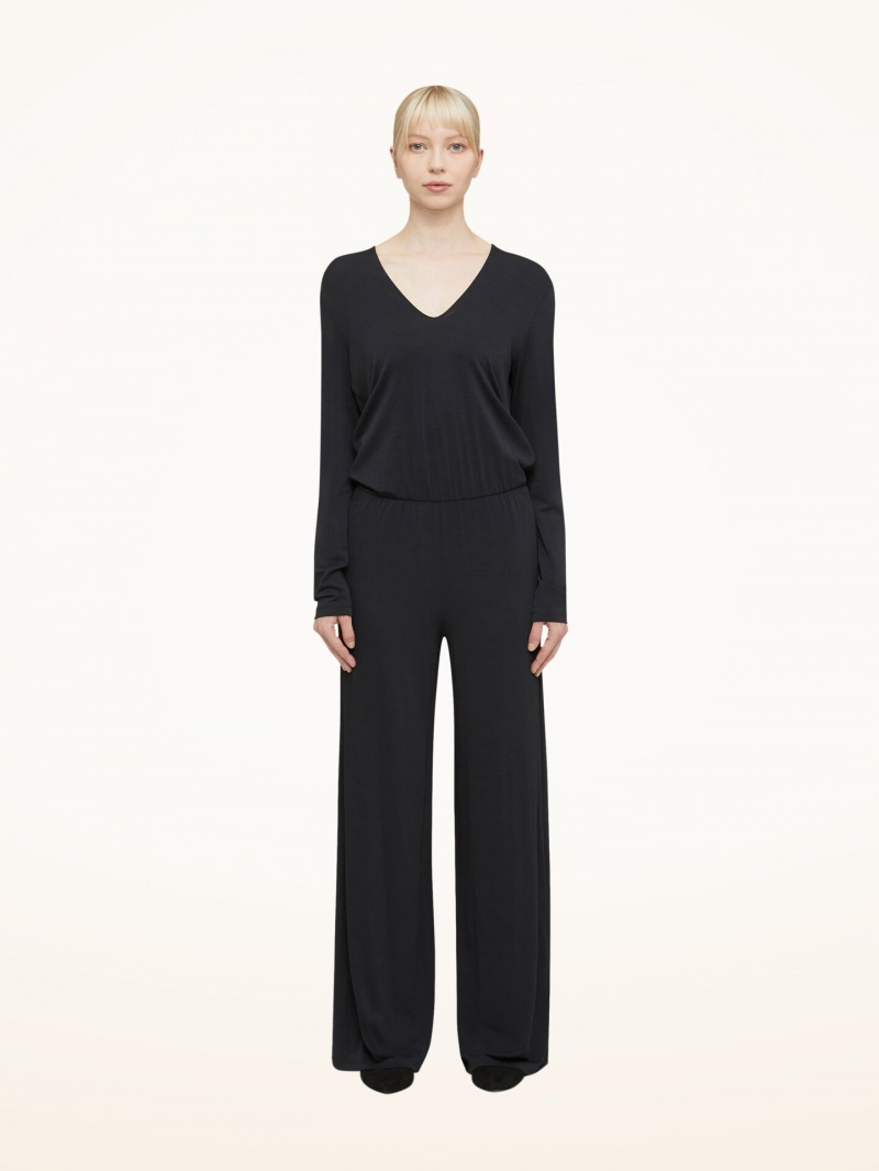 Black Wolford Crepe Jersey Jumpsuit | 2431ONMQV