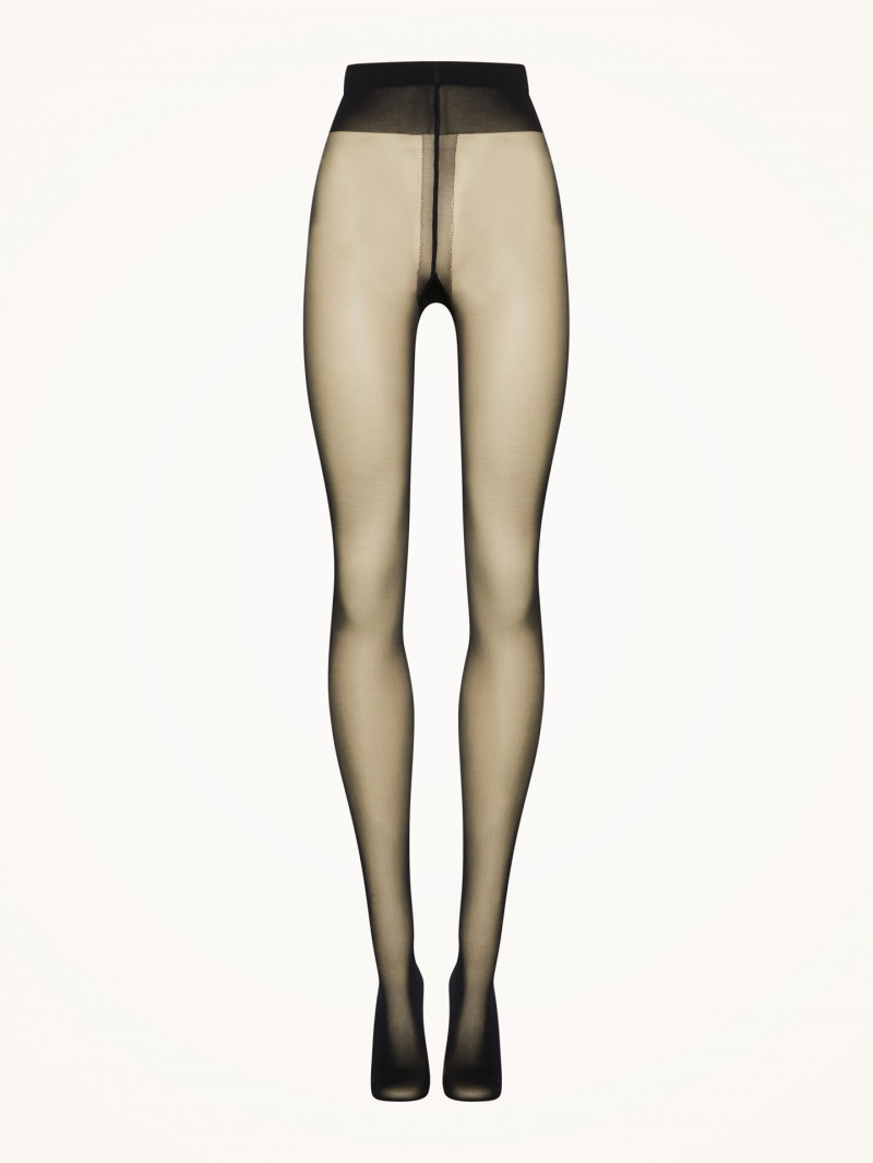 Black Wolford Individual 10 Back Seam Tights | 8967RQZGI