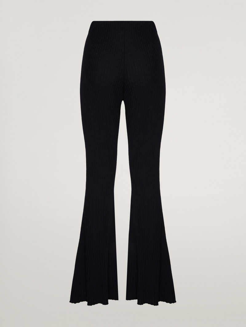 Black Wolford Merino Rib Trousers | 6043NSWFD