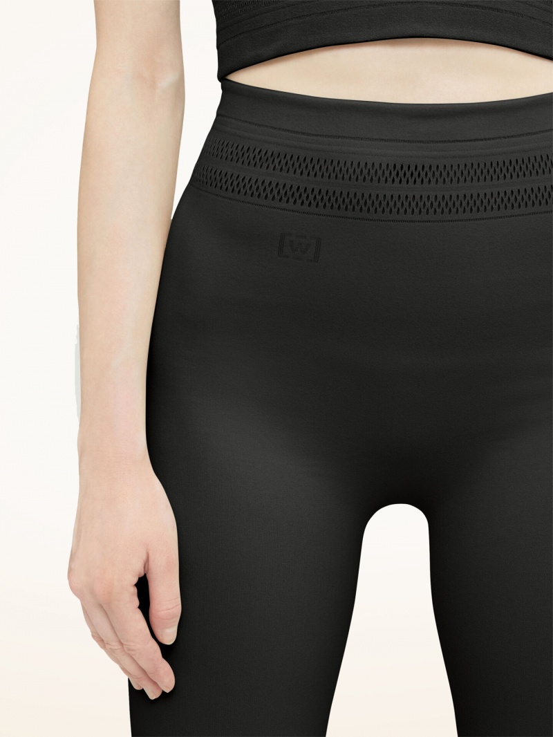 Black Wolford Net Lines Leggings | 6047WEFUZ