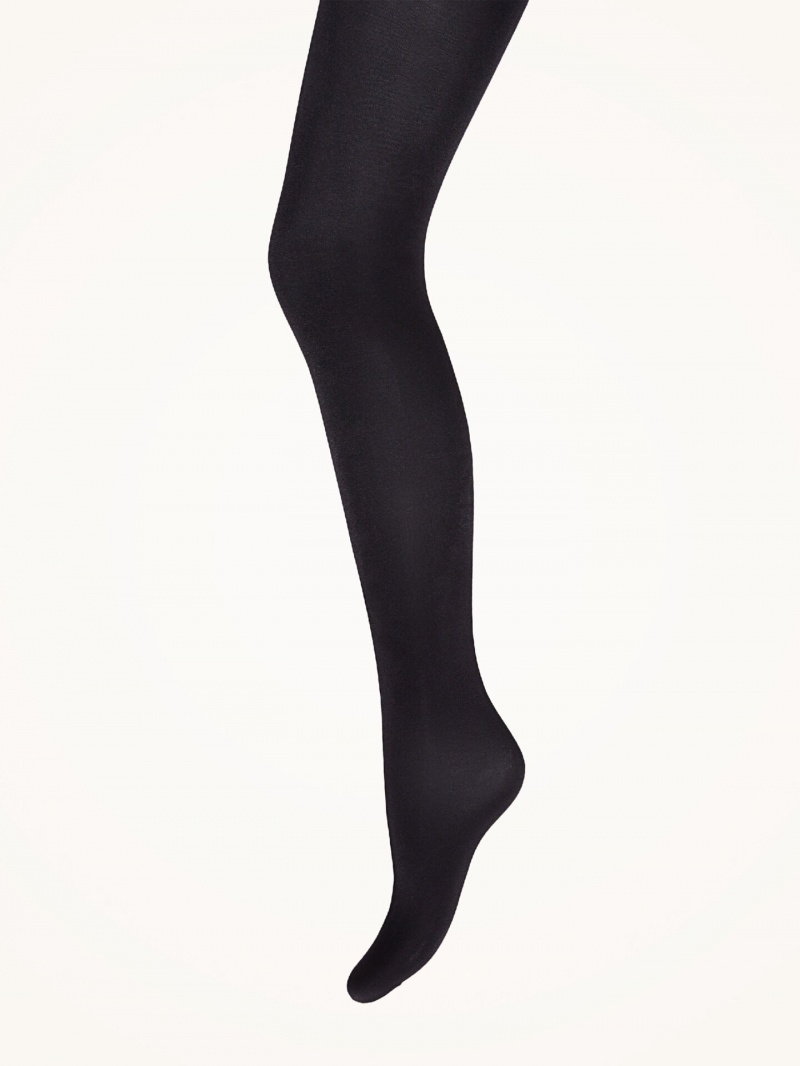 Black Wolford Satin Opaque 50 Tights | 1023OZSUN