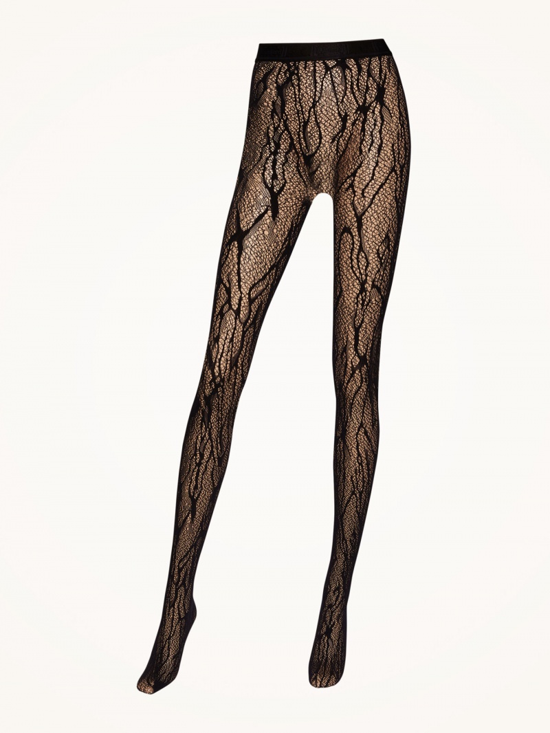 Black Wolford Snake Lace Tights | 9014VTYUS