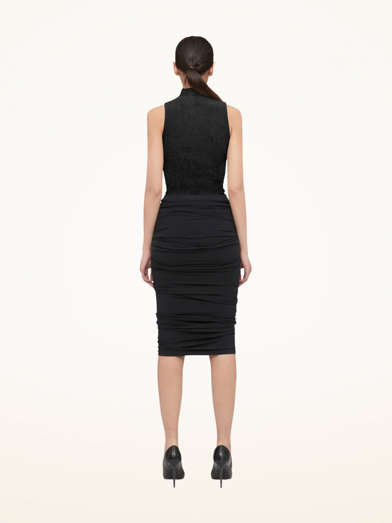 Black Wolford Snake Lace Top Sleeveless | 7108FEZOB