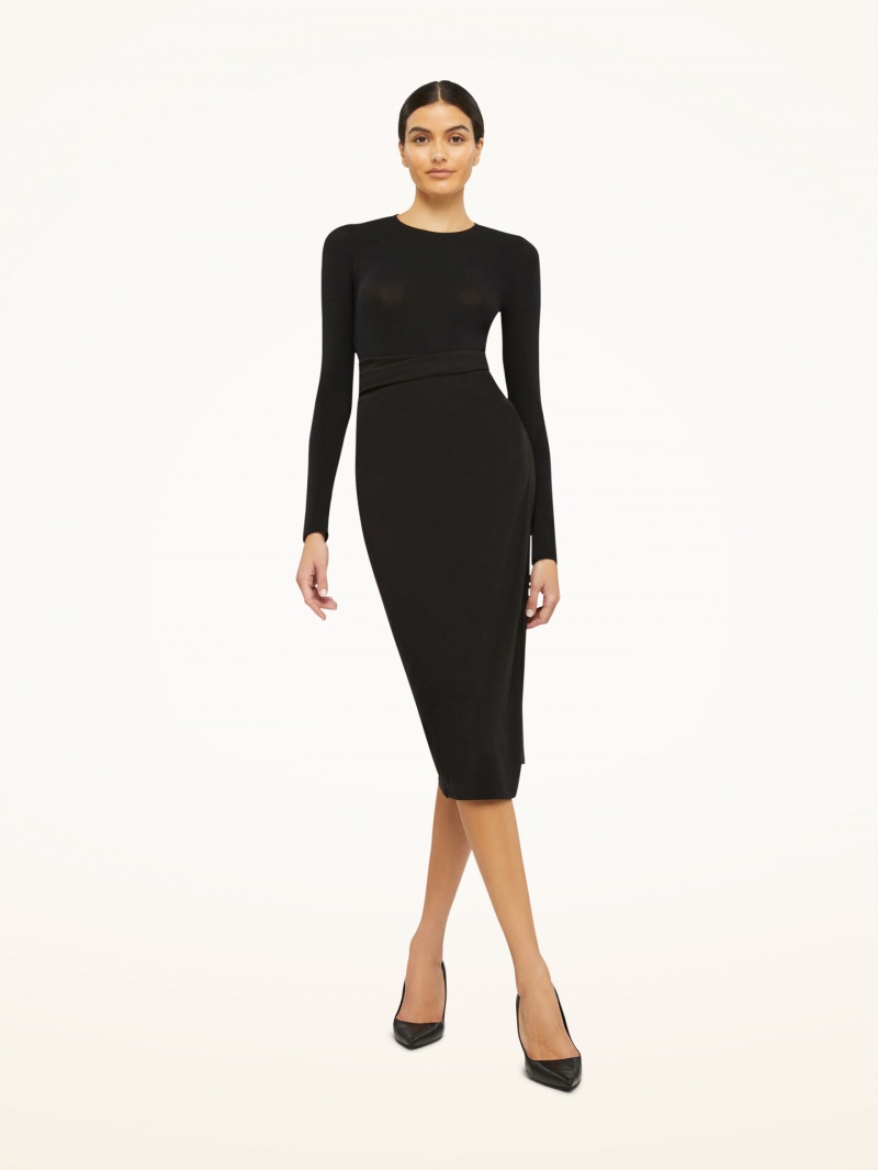 Black Wolford The Origami-Drape Wrap Skirt | 6293MNWGS