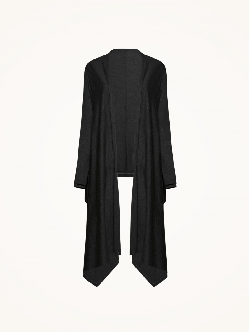 Black Wolford The Wrap Wool Cardigan | 1045OQUCW