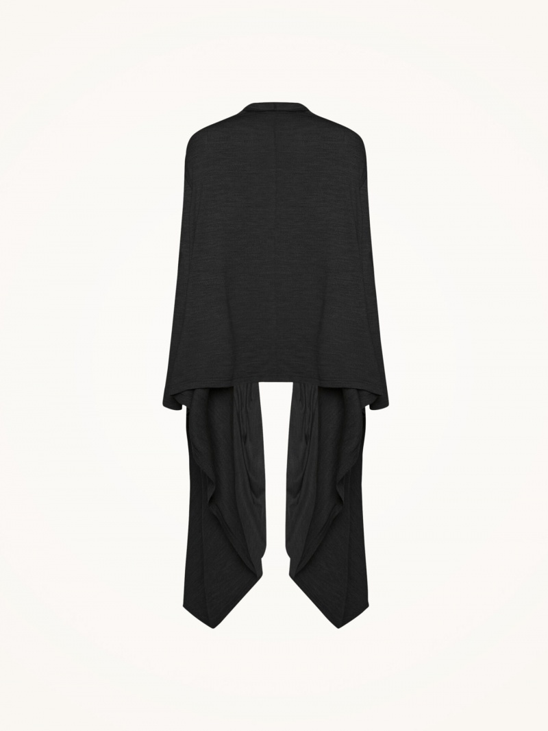 Black Wolford The Wrap Wool Cardigan | 1045OQUCW