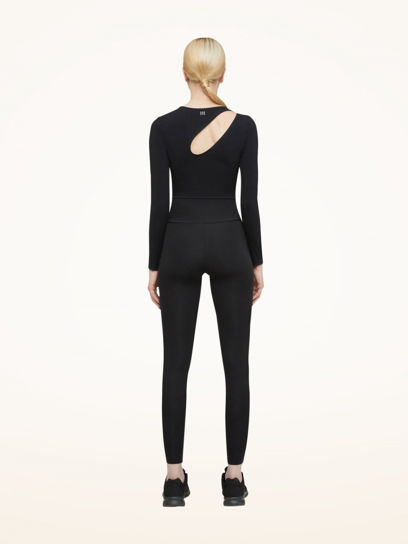 Black Wolford Warm Up Leggings | 1370NLBUR