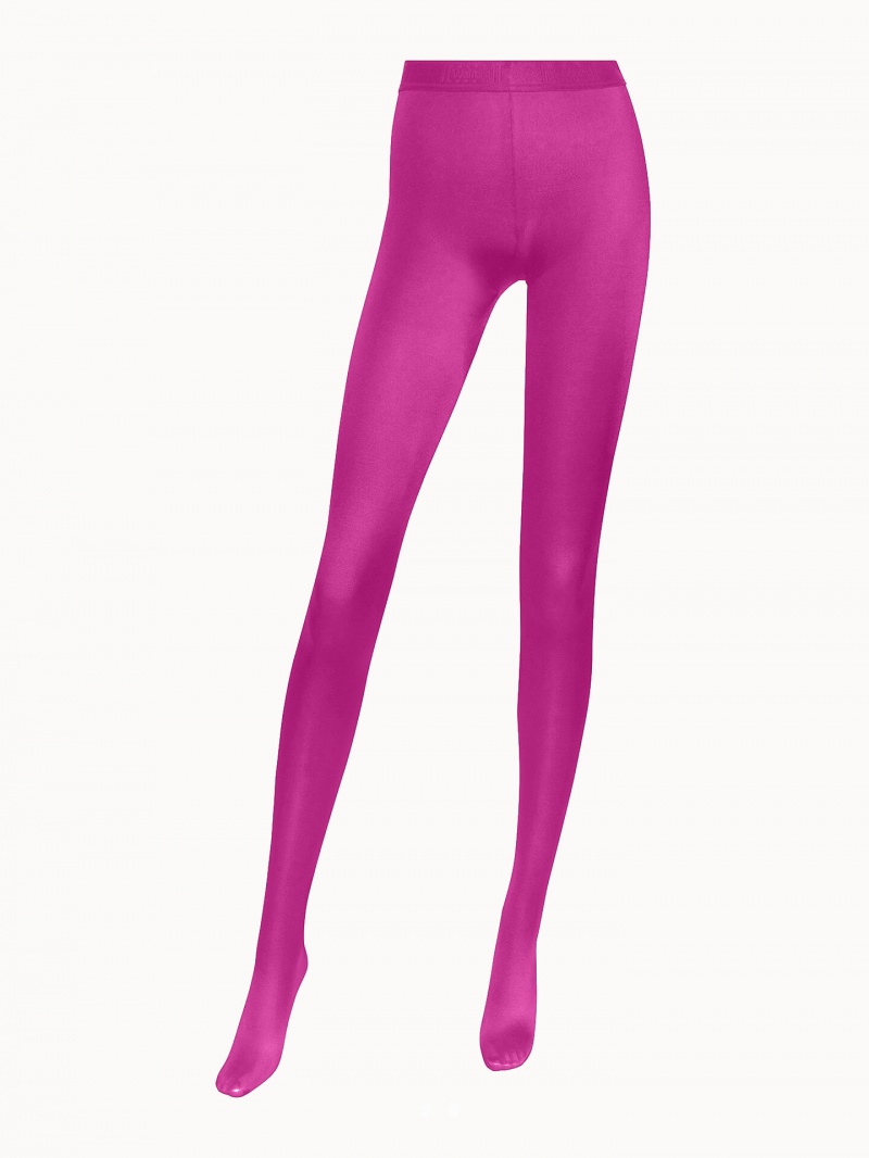 Pink Wolford Satin de Luxe Tights | 2349ACZUM