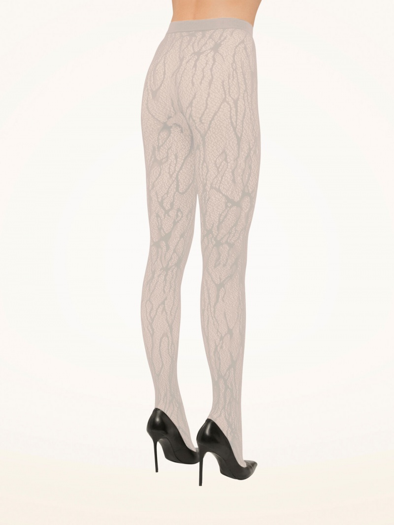 Platinum Wolford Snake Lace Tights | 9570DCEOP