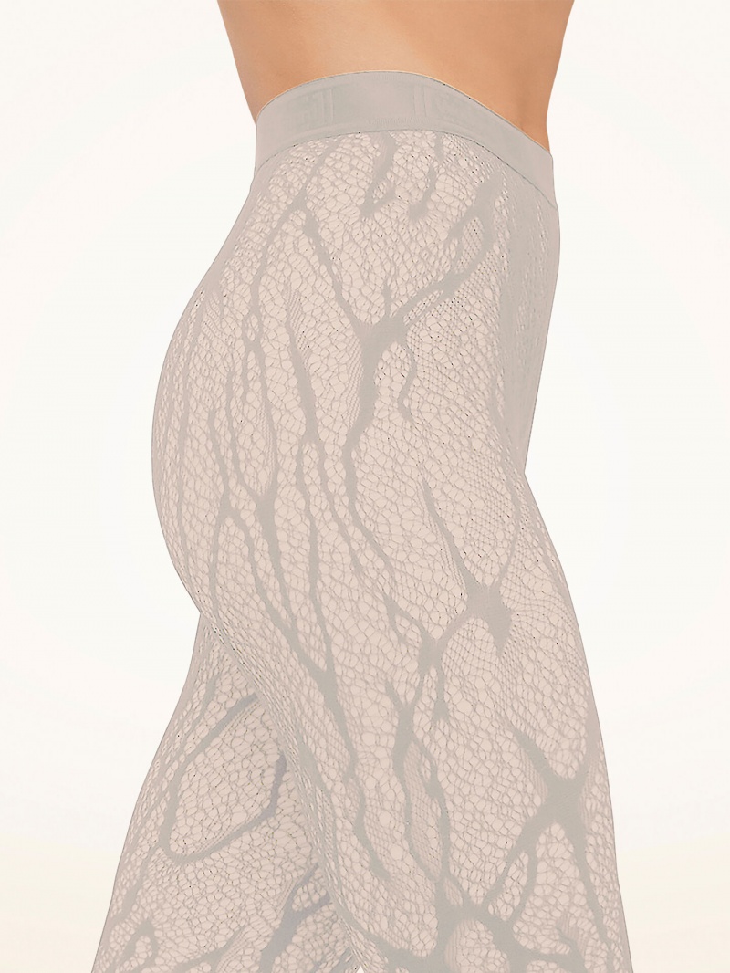 Platinum Wolford Snake Lace Tights | 9570DCEOP