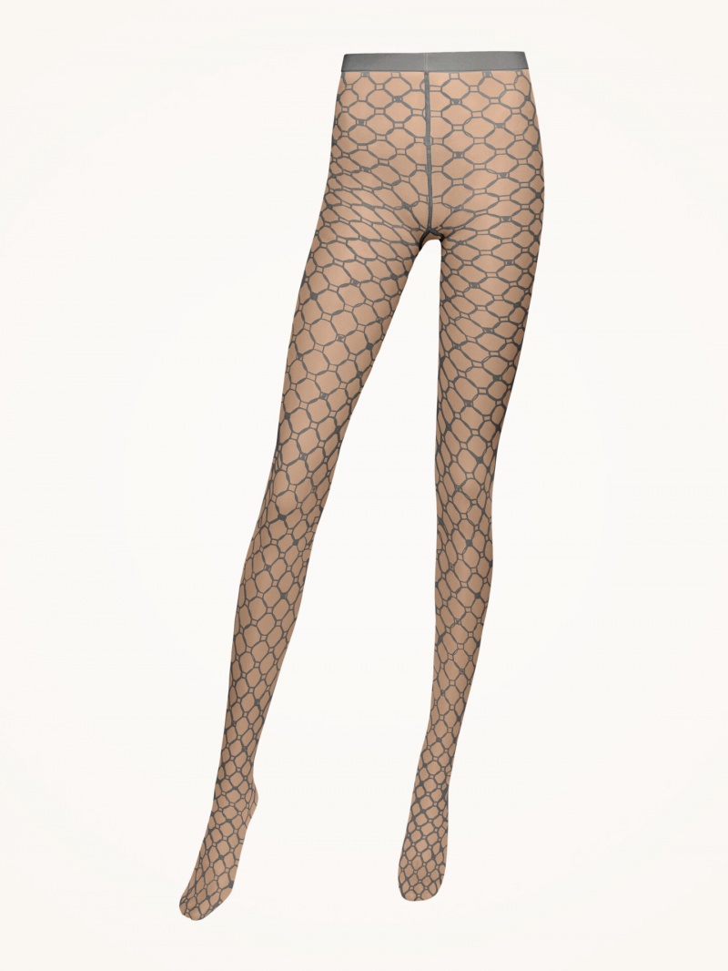 Soft Pewter Wolford Monogram Tights | 4137GHLBV